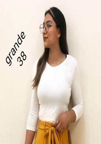 Blusa larga color Blanco talla Grande  estilo Manga 3/4