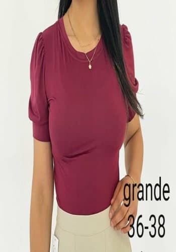 Blusa larga color Vino talla Grande  estilo Manga princesa 