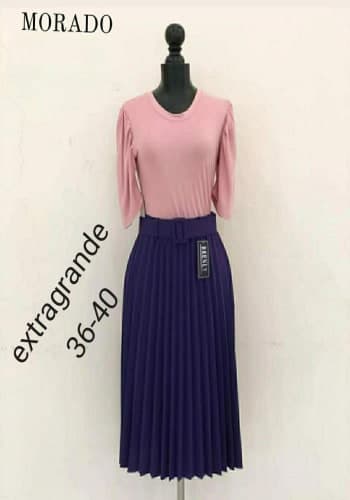 Falda larga color Morado talla Extragrande  estilo Tableada