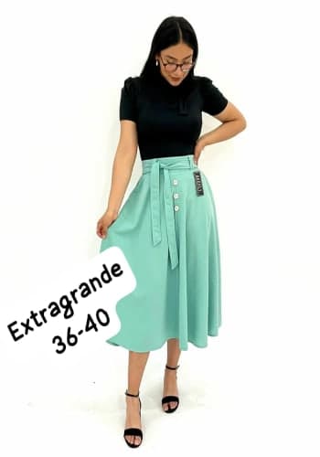 Falda larga color Menta talla Extragrande  estilo Circular