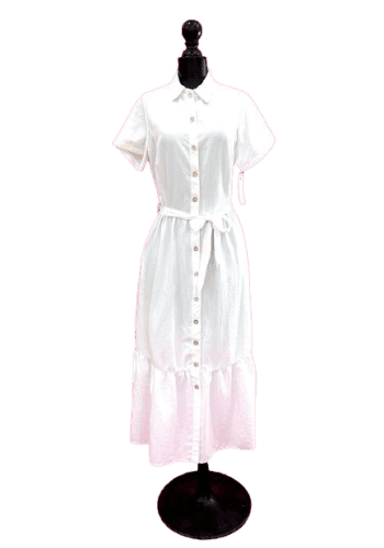 Vestido  largo color Blanco talla Grande  estilo Campesino