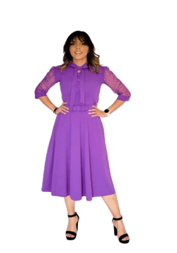 Vestido  largo color Morado talla Unitalla estilo Línea A 