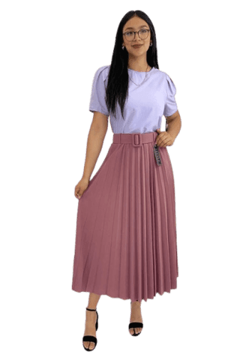 Falda larga color Rosa mauve talla Extragrande  estilo Tableada