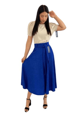 Falda larga color Azul rey talla Extragrande  estilo Circular