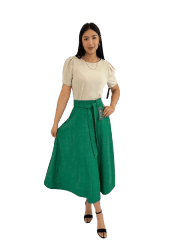 Falda larga color Verde keli talla Extragrande  estilo Circular