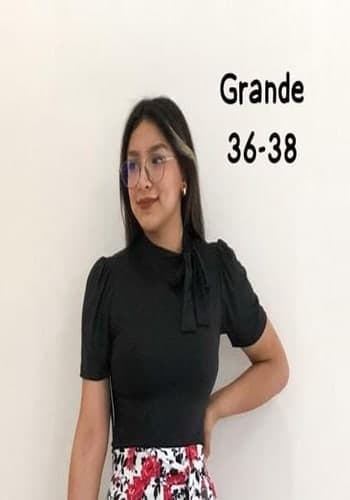 Blusa larga color Negro talla Grande  estilo Moño